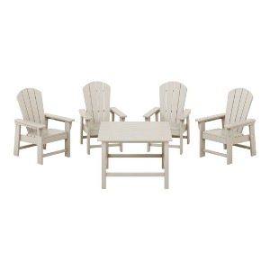 WestinTrends Malibu Kids 5-Piece HDPE Outdoor Square Patio Dining Table and Chairs Set - 1 of 4