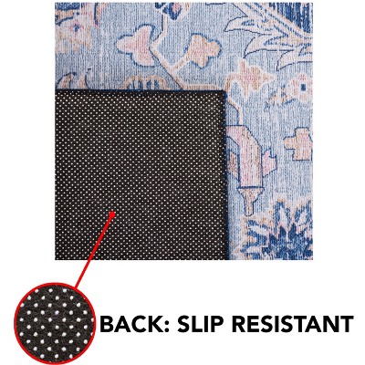 Tucson Light Blue/Navy Rectangular Machine Washable Area Rug