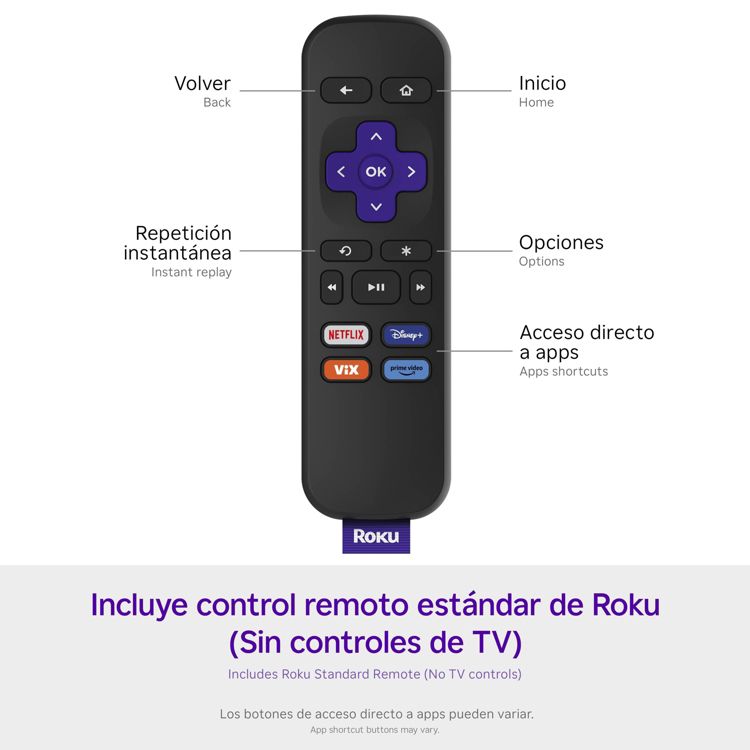 Roku Express (Spanish Edition) HD Streaming Device with VIX Premium: Wi ...