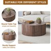 Vynxaria Deep Walnut Cylindrical Coffee Table - Effortless Style for Modern Living - 3 of 4