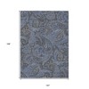 Charcoal Gray And Blue Paisley Washable Indoor Outdoor Area Rug - 3 of 4