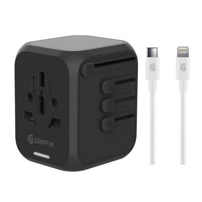 Griffin Powerblock 30W International Travel Adapter w/ USB-C to Lightning Cable
