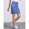 INSPIRE CHIC Women's Basic Distressed High Waist Ripped Hem Washed Jeans Skirt - 3 of 4