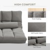 SKRAN Convertible Floor Sofa Chair, Folding Couch Bed, Guest Chaise Lounge with 2 Pillows, Adjustable Backrest and Headrest, Dark Gray - 4 of 4