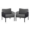 Okak Minimalist Patio Accent Chairs UV-resistant Plastic Club Chairs,Set of 1/2,Waterproof Thick Cushion Seating for Backyard,,400lbs Max - 3 of 4