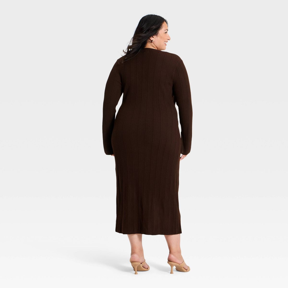 Women's Button-Up Midi Sweater Dress - A New Day™ - thumbnail 5