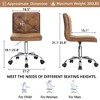 VECELO PU Leather Modern Office Computer Chair with Upholstery and Adjustable Metal Base, Mid-Back Armless Swivel Office Chairs - 3 of 4