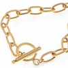 Anna-Kaci Women's Paperclip Chain Bracelet with Toggle Clasp- Gold - 2 of 4