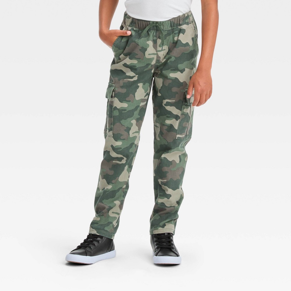 Assorted Size Boys' Stretch Tapered Cargo Pants - Cat & Jack™ Green 4- 16