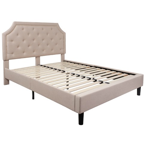 Merrick Lane Queen Size Platform Bed With Slatted Support Contemporary ...