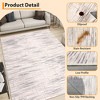 TackView Modern Abstract Area Rug Soft Washable Thin Rug Non Slip Low Pile Floor Carpet, Distressed Striped Rug - 2 of 4