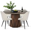 Dwen+Rhon 5-Piece Dining Table Set for 4, 46" Manufactured Grain and 4 White Upholstered Boucle Chairs for Dining Room-Maison Boucle - 2 of 4