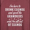 Women's - Instant Message - Drink Eggnog And Spoil The Grandkids Christmas Lightweight French Terry Wide Neck Long Sleeve Shirt - 2 of 4