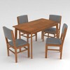 5-Piece Rectangular Dining Table Set with Solid Wood Legs, Kitchen Table and 4 Upholstered Chairs, Space-Saving Furniture for Dining Room or Kitchen - 4 of 4