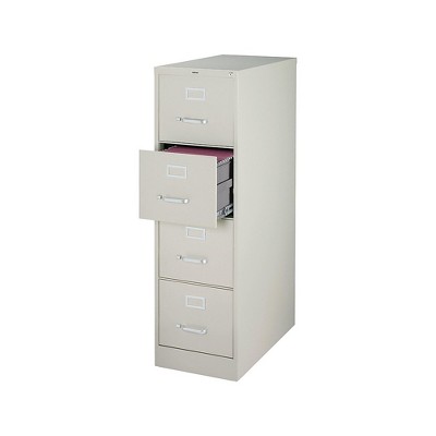 Staples 4 Drawer Vertical File Cabinet Metal Lt Grey Ltr 26.5"D 470384