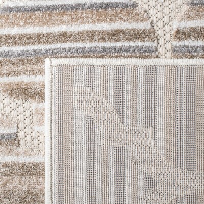 Cabana Geometric Grey/Ivory Square Easy-Care Area Rug