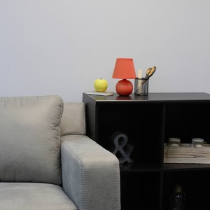 Simple Designs 8.66" Compact Ceramic Globe Table Lamp with Stylish Shade (Includes LED Light Bulb) - 1 of 4