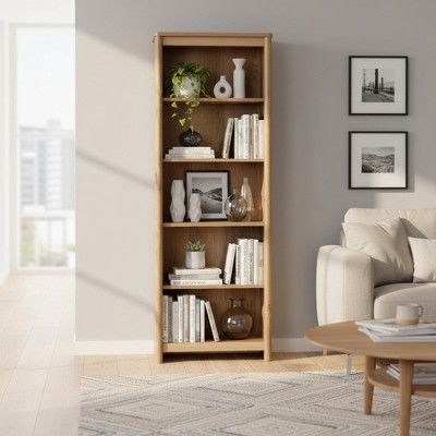 Homy Casa 5-Shelf Bookcase with Adjustable Shelves for Living Room, Bedroom or Home Office, Brown