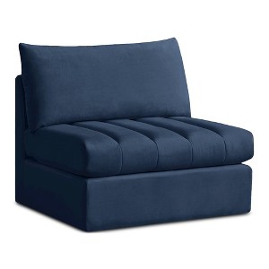 Meridian Furniture,Jacob Velvet Armless - 1 of 4