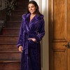 ADR Women's Faux Fur Feather Hooded Robe, Soft Plush Fleece Bathrobe with Hood - 2 of 4