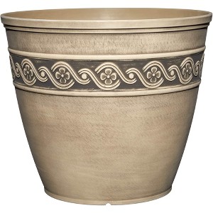 Classic Home and Garden Indoor/Outdoor Round Corinthian Resin Flower Pot Planter - 1 of 4