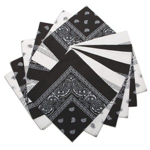 S&S Worldwide Black/White Western Bandanna Pk12 - 1 of 2