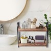 Attop Bathroom Countertop Organizer, 2 Tier Vanity Organizer and Storage for Cosmetic Skincare Perfume, Wood Bead Storage Shelf - 4 of 4