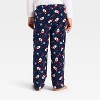 Toddler Santa Print Microfleece Holiday Matching Family Pajama Pants - Wondershop™ Blue - 3 of 3