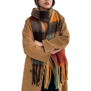 MSDC Winter Women Warm Scarf Long Shawl Large Scarves Cold Weather Thick Blanket Scarfs Colorful Plaid - 1 of 4