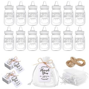 24 Pcs Baby Bottle Opener Baby Shower Party Favor Opener,Organza Bags with Cute Baby Bottle Shaped Opener Gifts for Wedding Party Kids Birthday Party - 1 of 4