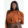 ELOQUII Women's Plus Size Drape Front Blouse - 4 of 4