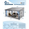 COZONY Wall-Mounted Hardtop Gazebo, Aluminum Lean-To Pergola with Steel Roof, Gutters, Netting & Curtains for Patio, Deck, Backyard - 2 of 4