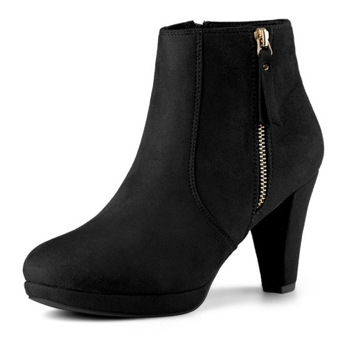 Womens black clearance zip ankle boots