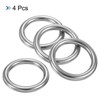Unique Bargains Stainless Steel Seamless Welded DIY O Ring Buckles 20 Pcs Silver - 3 of 4