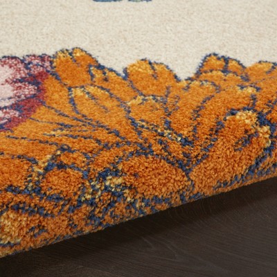 Allur Blossom Ivory Multicolor 8' x 10' Synthetic Easy-Care Area Rug