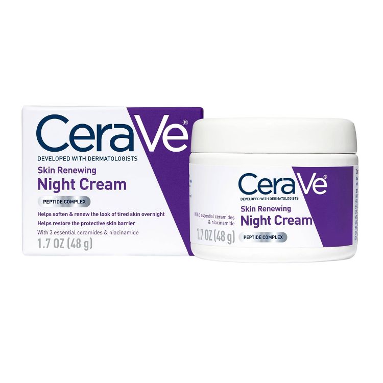 CeraVe Skin Renewing Night Cream Face Moisturizer - 1.7 fl oz, 1 of 11