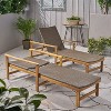 Christopher Knight Home Savannah Outdoor Acacia Wood and Wicker Adjustable Chaise Lounges (Set of 2) - 2 of 4