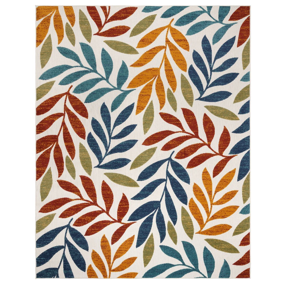 Photos - Area Rug Gertmenian 5'2"x7' Fosel Folia Woven Indoor/Outdoor Accent Rug: UV Stabili