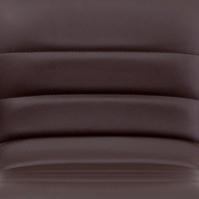 Modern Swivel Adjustable Barstool in Brown Vinyl with Chrome Base