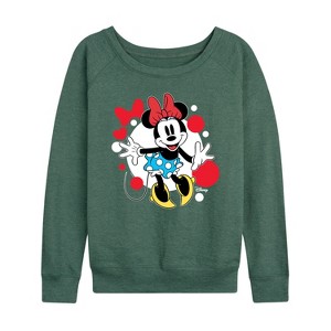 Women's - Disney - Mickey & Friends Lightweight French Terry Wide Neck Long Sleeve Shirt - 1 of 4