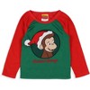 Curious George Toddler Boy's Christmas Fun Raglan Fleece Pajama 2-Piece Set Multicolored - 3 of 4