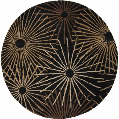 Hauteloom Clover Black Modern Wool Rug