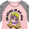 Girls' - Instant Message - Skateboarding Shirt Tail Raglan Graphic T-shirt - 2 of 4