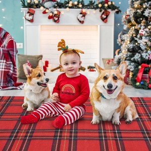 Christmas Area Rug,Plaid Rug Xmas Decor Tartan Non Slip Living Room Soft Large Area Rug for Bedroom,Nursery Office - 1 of 4