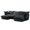 120" Corduroy Slipcovered U-Shaped Modular Sectional Sofa with French Edges & Removable Covers - 4 of 4