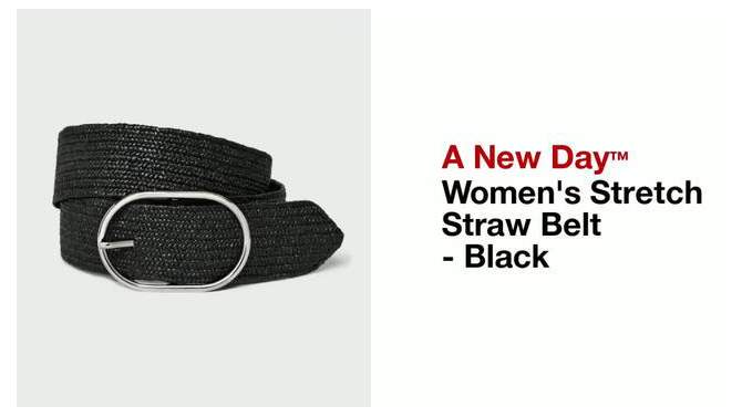 Women's Stretch Straw Belt - A New Day™ Black, 2 of 5, play video