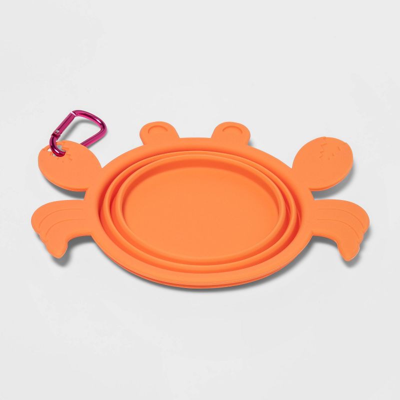 Crab Collapsible Dog Bowl with Carabiner - Pink - Sun Squad&#8482;, 4 of 5