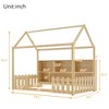 CAVINAS Twin Size Wood Montessori Bed with LED Light and Storage Bookshelf,House Floor Bed Frame with Guardrails,Toddler Bed for Bedroom - 3 of 4