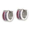 Chisel Stainless Steel Polished Preciosa Amethyst and Tanzanite Hoop Earrings - 2 of 4