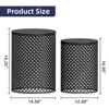 Naysaye Patio End Tables Set of 2 Round Metal Mesh Design End Tables for Patio Deck Garden Poolside, Black, 14.5"*14.5"*19.25" - 3 of 4
